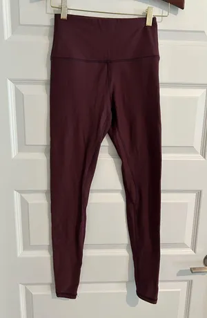 CRZ Yoga Fleece Lined Leggings Burgundy Purple Size XS thumbnail 1