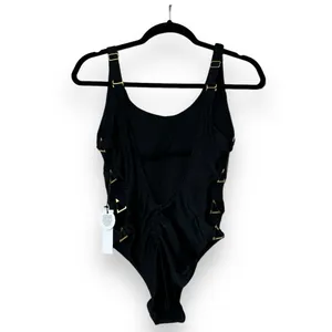 Swiminista Peaceful Black One Piece Gold Hardware with‎ Cutouts Sz S thumbnail 2