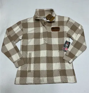 Ohio State Buckeyes Women Small 4/6 Plaid Fleece Pullover Rivalry Threads NWT thumbnail 1
