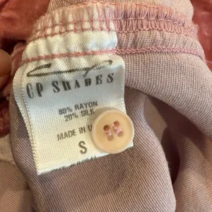 FREE PEOPLE x CP SHADES Cara Velvet Button Down‎ Shirt in Pink size Small thumbnail 10