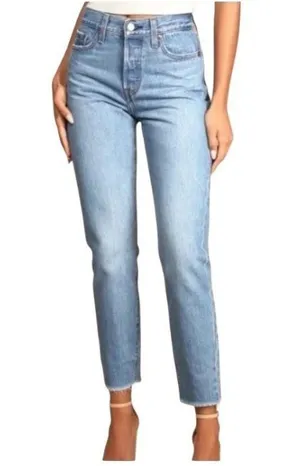 Levi’s Premium Denim Wedgie Jeans Blue Size 26 Straight Leg Minimalist Preppy thumbnail 1