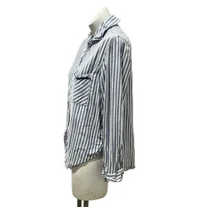 Aerie Women's Striped Long Sleeve Button-Up Shirt Multicolor Size M thumbnail 3
