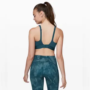 LULULEMON Fine Form Bra in Bermuda Teal Size 34DD Yoga Running Sport Seamless thumbnail 3