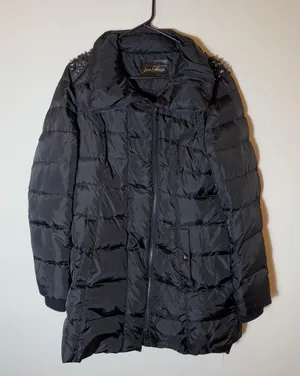 Sam Edelman Women's Black Studded Puffer Coat Jacket Size‎ L Winter thumbnail 1