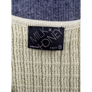 Milk & Honey Lime Chartreuse Green Knit Vest S Y2K 90s Minimalist Button Front thumbnail 4