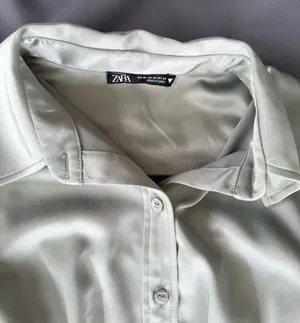 Zara Corset Sage Button-Down Shirt thumbnail 2