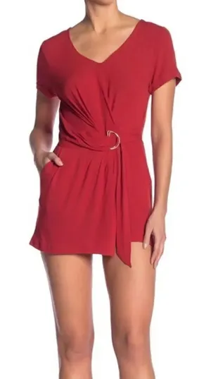 NWT- Good Luck Gem Short Sleeve V-Neck Belt Romper XL - fits like a large thumbnail 1