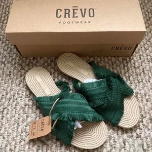 New Crevo Monroe green fringe sandals thumbnail 1