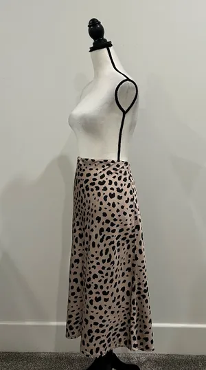 Leopard Print Midi Skirt Pink Size XL thumbnail 3