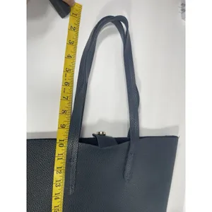 ULTA Beauty Navy Blue Faux Leather & Suede Tote Bag Shoulder Purse Magnetic Snap thumbnail 6