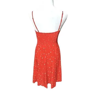 Gap Sundress Orange Floral Print V Neck Sleeveless A Line Summer Dress XS Casual thumbnail 5