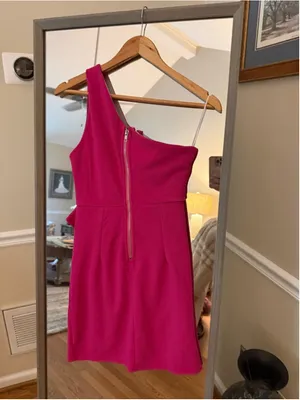 Women's Hello Molly Fuchsia One Shoulder Dress Size 6 thumbnail 4