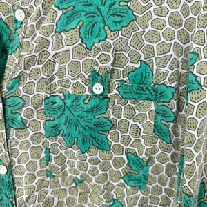 Roberta Roller Rabbit Green Mini Shirt Dress Palm Leaf Cotton Classic Preppy thumbnail 5