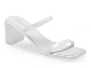 JeffreyCampbell Elegant White Chunky Block Heel Sandals. Size-9 thumbnail 1