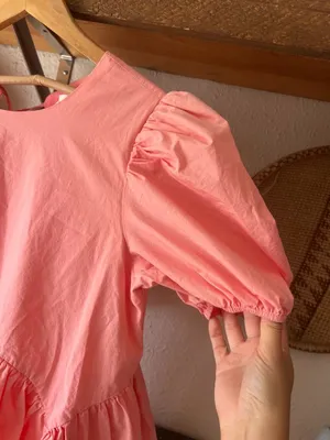 Tuckernuck Hyacinth House Allie Puff Sleeve Babydoll Dress Pink Romantic XS thumbnail 2