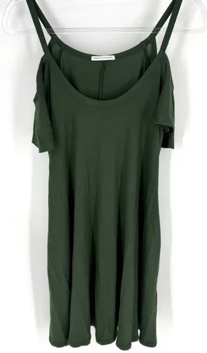 Robin‎ Piccone Cold Shoulder Mini Dress with Pockets Green Size Small thumbnail 1