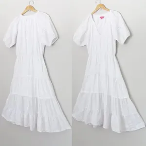 Betsey Johnson White Spectator Tiered Midi Dress Prairie Cottagecore Confetti thumbnail 4