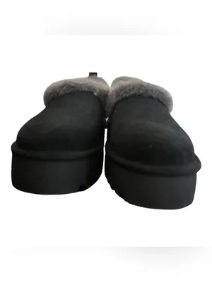 UGG Nita Genuine Shearling Slipper Black Gray Platform NWOB Women’s 7 thumbnail 9