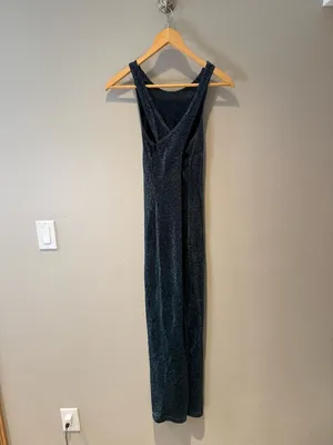 Vintage All the Jazz Green and Purple Shimmer Sleeveless Maxi Dress Size 4/6 thumbnail 8