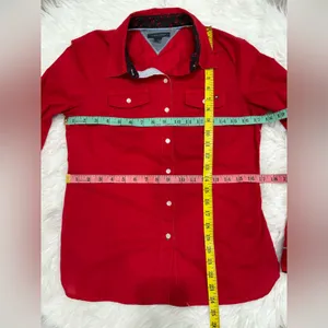 Tommy Hilfiger Red and Black Floral Shirt Size S thumbnail 3