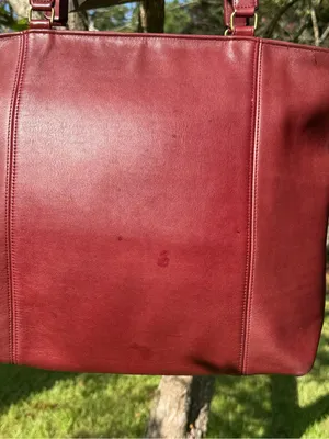 Vintage 1980s Coach Shopping Bag Large Red Leather Tote NYC USA 0535-929 thumbnail 15