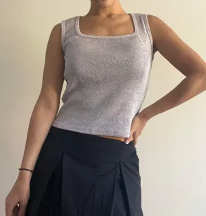 Morgan Sport Metallic Shiny Tank Top Y2K thumbnail 1