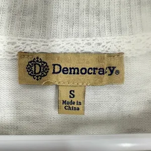 Democracy Womens Sweatshirt‎ Cream Stitch Detail Pullover Top Size S NWT Soft thumbnail 8