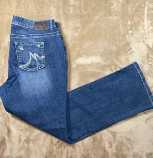 Maurices Dark Blue Flare Jeans with Embroidered Back Pocket thumbnail 1