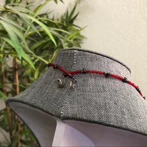 RARE Whimsygoth Vampy Chunky Beaded Bohemian Choker Necklace Charms pendant metallic spiral corded wire red black #Emo #Punk #Cyber #Bondage thumbnail 2