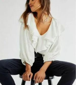 Free People Zuri Ruffle Blouse NWT thumbnail 2