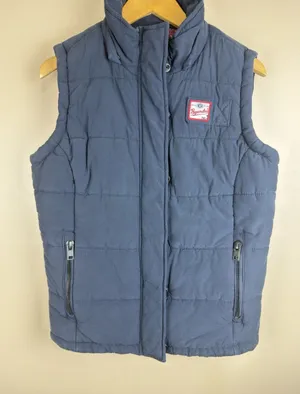 Superdry Blue Padded Gilet Women’s Size S Full Zip Casual Outdoor Vest thumbnail 1