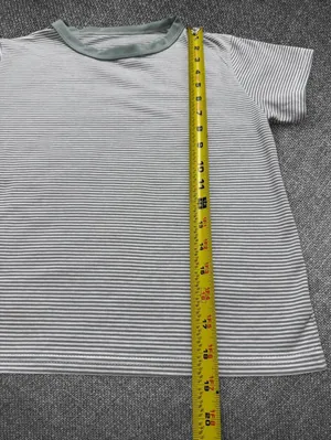 Women’s Sage Green Striped Tee Size 3 Short Sleeve T-Shirt thumbnail 5