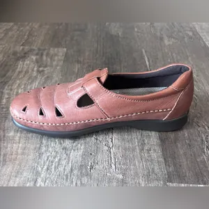 SAS Womens Roamer Shoes Chestnut Brown Leather Mary Jane Loafers thumbnail 4