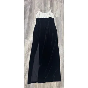 Vintage Jessica McClintock Gunne Sax Black‎ Velvet Ivory Sequin Dress Size 9/10 thumbnail 5