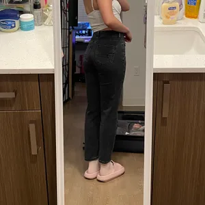 American Eagle Faded Black High-Waisted Mom Jeans thumbnail 7
