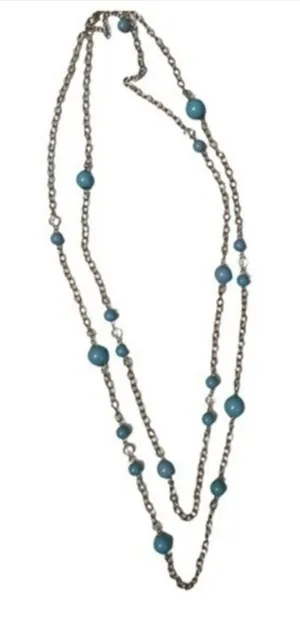 Long Turquoise Double Layer Necklace thumbnail 1