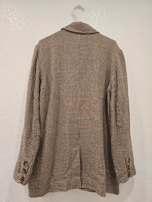 Free People Uptown Girl houndstooth blazer Small Brown Cream thumbnail 3