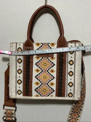 Wrangler Cream and Brown Geometric Embroidered Crossbody Bag thumbnail 3