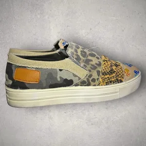 Source Unknown Women's Multicolor Floral Slip-On Canvas Raw Edge‎ Flat Shoes thumbnail 7