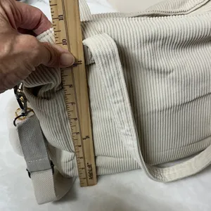 Elegant Cream Corduroy Women's Tote Bag thumbnail 6