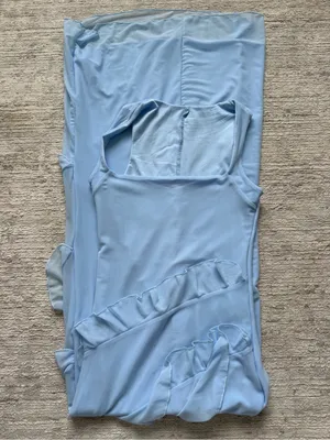 Hawthaw Apparel Ruffled Maxi Dress in Light Blue (Size XS) thumbnail 3