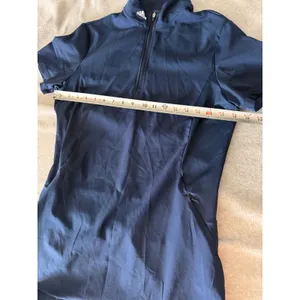 Adidas Women Golf Dress Navy Blue M Short Sleeve Mock Neck Quarter Zip HS2490 thumbnail 5