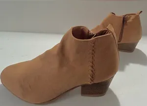Old Navy Ankle Boots Toffee Faux Suede Heel Height 1.5" thumbnail 1