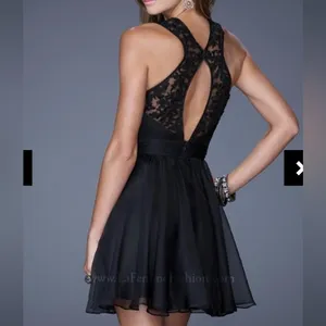 La Femme 20629 Black Lace Mini Dress Size 0 Prom Homecoming Hoco thumbnail 13