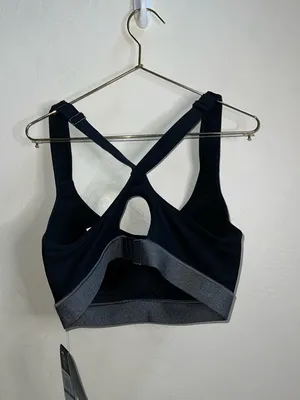Under Armour Women's High Support Sports Bra - Charcoal Gray/Black 36D thumbnail 4