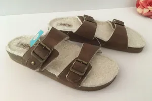 Suede Sandals, Size 8 Brown thumbnail 1