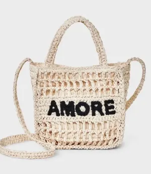 Universal Threads AMORE Crochet Mini Tote in Natural thumbnail 1