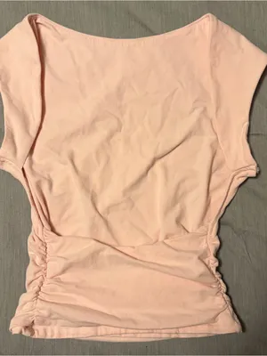Garage SuperSoft Ruched Back Top Small Light Pink, Open Back Cap/Short Sleeve thumbnail 1