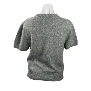 Abercrombie & Fitch Women's Gray Wool Short Sleeve Knit Crewneck Sweater Top M thumbnail 3