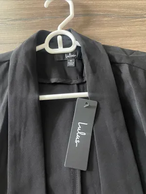 NWT Lulu's Black Blazer Style Open Jacket, Size Medium Shoulder Pads Sewn In thumbnail 2